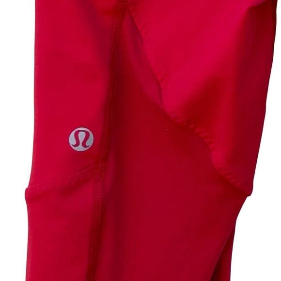 Lululemon Run Mod Moves Crop Leggings Womens Size 2 Red Pull-on Low Rise Workout - Picture 7 of 11